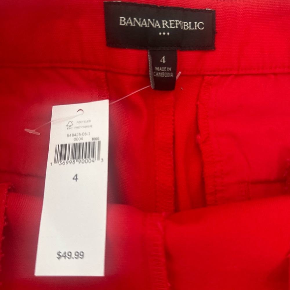 Banana Republic Red High Waist Women's Shorts NWT - Picture 3 of 5